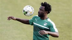 Wilfried Bony z Pobeí slonoviny na pedzápasovém tréninku