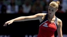 Karolína Plíšková se ve čtvrtfinále Australian Open zlobí sama na sebe.