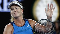 Coco Vandewegheová a její radost po postupu do tvrtfinále Australian Open.