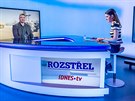 Supervizor vizuálních efekt Viktor Müller a moderátorka Monika Zavelová v...