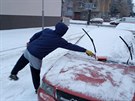 Na Plzesku padá mrznoucí dé i sníh