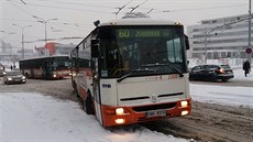 Sníh ochromil brnnskou dopravu, autobusy nemohou projet