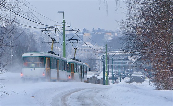 Tramvaj na trati mezi Libercem a Jabloncem