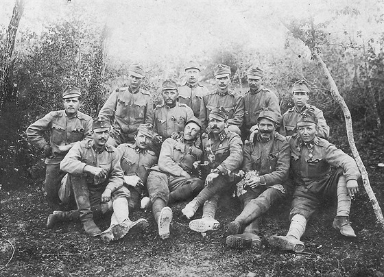 Příslušníci 91. pěšího pluku v roce 1916 na italské frontě.