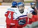 Hokejistka ruského Petrohradu Aneta Tejralová v kvalifikaci na olympijské hry...
