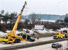 Dálnici D1 ve smru na Brno blokovala na 175. kilometru havárie kamionu....
