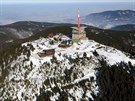 Leteck pohled na nejvy vrchol Moravskoslezskch Beskyd Lysou horu