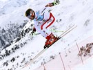 Marcel Hirscher na trati superobího slalomu ve Svatém Moici