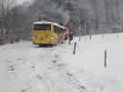 Nehoda linkového autobusu v Hemanicích u Oder.