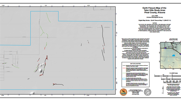 Mapa puklin kolem Arizona City