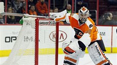 Michal Neuvirth steí branku Philadelphie v duelu se St. Louis.