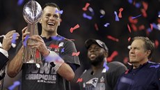 Tom Brady z New England Patriots po triumfu v Super Bowlu