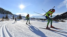 Biatlonisté trénují ped svtovým ampionátem v Hochfilzenu.