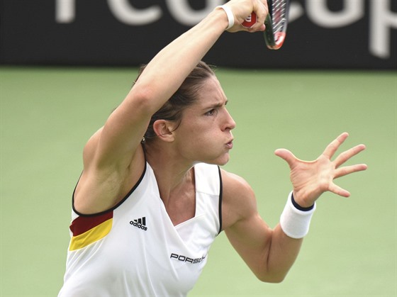 Německá tenistka Andrea Petkovicová v utkání Fed Cupu proti americkému výběru.