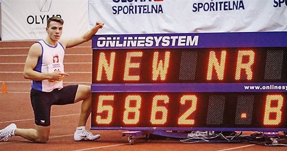 Pardubický atlet Ondřej Kopecký překonal evropský juniorský rekord v halovém...