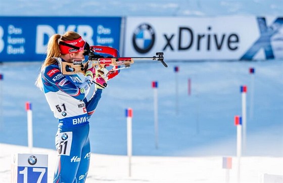 Gabriela Koukalová ve vytrvalostním závodu na MS v Hochfilzenu