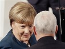 Nmecká kancléka Angela Merkelová a americký viceprezident Mike Pence na...