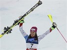 Wendy Holdenerová slaví triumf v závodu alpské kombinace na MS ve Svatém Moici.