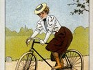 Na konci 19. století se sukn zkracovaly i díky módní jízd na kole. (Ilustrace...