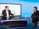 Adam Skotnický (vpravo) a moderátor Vladimír Vokál v diskusním poadu iDNES.tv...