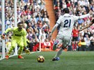 Álvaro Morata z Realu Madrid v akci v domácím utkání panlské ligy proti...