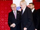 Prezident Milo Zeman a pedseda SPO Jan Veleba na sjezdu Strany práv oban