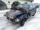 Mladík na Rychnovsku narazil do popeláského vozu (10.2.2017).