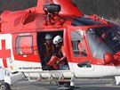 Vrtulník nového provozovatele letecké záchranné sluby na olomouckém heliportu,...