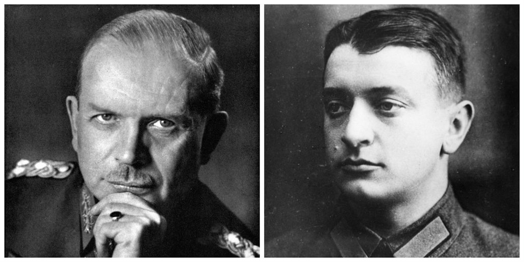 Heinz Guderian (vlevo) a Michail Nikolajevi� Tucha�evskij byli vojenskými...