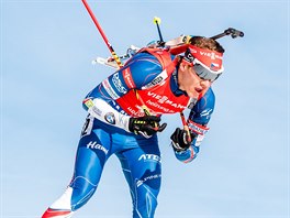 Adam Vclavk na trati sprintu na mistrovstv svta v Hochfilzenu