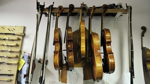 Osmaticetilet housla Pavel Cel opravuje housle ve sv dln ve Vani na Tebsku. Krom toho i v Luhaovicch vyuuje budouc houslae.
