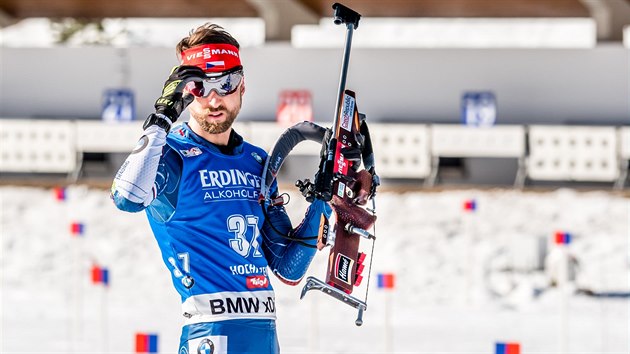 esk biatlonista Tom Krupk ped vytrvalostnm zvodem na MS v Hochfilzenu.