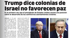 Pátení íslo listu El Nacional, ve kterém se místo Donalda Trumpa objevil...