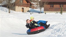 Snowtubing ve Ski areálu Razula ve Velkých Karlovicích.