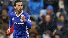 Pedro z Chelsea oslavuje branku do sít Burnley.