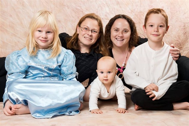 Kateřina Burešová s rodinou