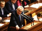 Prezident Milo Zeman hovoí ped poslanci ve Snmovn (21.2.2017)