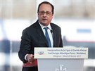 Prezident Hollande pohovoil ve Villognon u píleitosti slavnostního otevení...