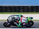 Ondej Jeek na superbiku týmu Grillini Racing pi testování se v Austrálii.