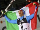 Federico Pellegrino si uívá triumf ve sprintu na mistrovství svta v klasickém...