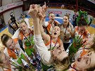 Basketbalistky Handicapu Brno se radují z vítzství v eském poháru.
