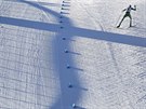 STOUPÁNÍ. Momentka ze skiatlonu mu na mistrovství svta v Lahti