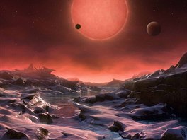 Umlecké ztvárnní solárního systému TRAPPIST-1