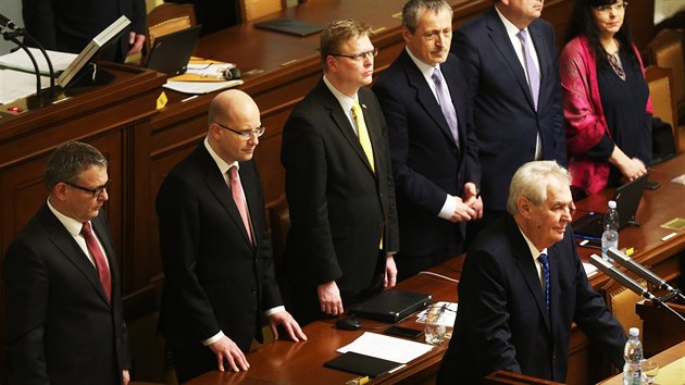 Prezident Miloš Zeman hovoří před poslanci ve Sněmovně (21.2.2017)