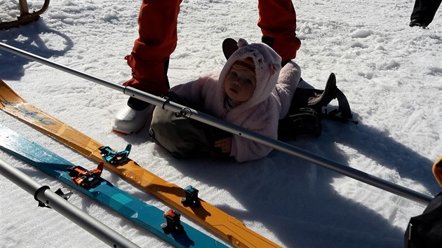 Trnink na skialpov zvod Bokami 2017. I dcera si zaslou odpoinek.