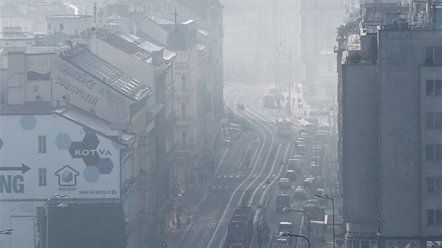 Smogov situace v Praze (15.2.2017).