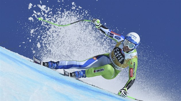 Ilka tuhecov bhem super-G v Crans Montan