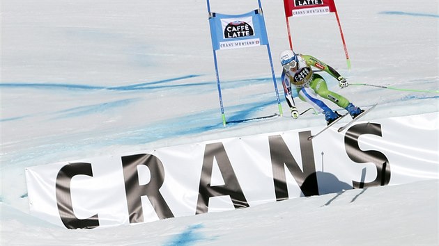 Ilka tuhecov bhem super-G v Crans Montan