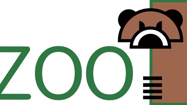 Logo děčínské zoologické zahrady a na něm majestátný grizzly.