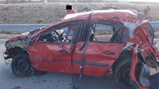 Smrtelná dopravní nehoda u sjezdu z dálnice D1 u Hulína.